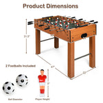 48" Foosball Table Wood Arcade Soccer Game Table with 2 Balls, Competition Sized Foosball Games for Home Game Room