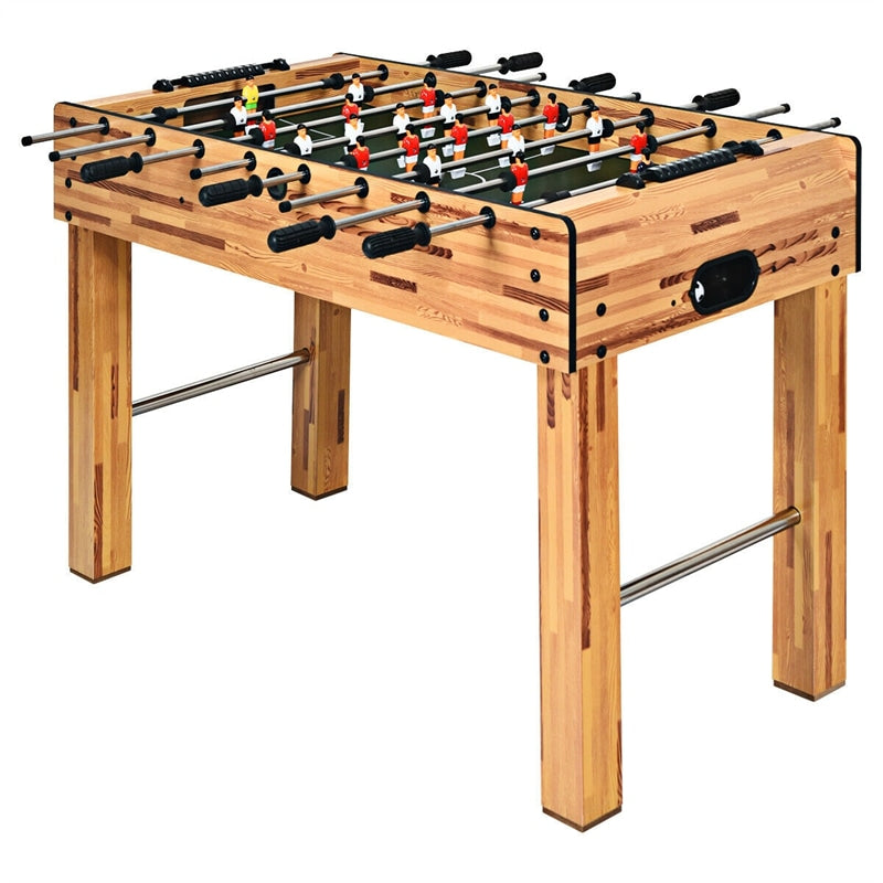 48" Foosball Table Wood Arcade Soccer Game Table with 2 Balls, Competition Sized Foosball Games for Home Game Room