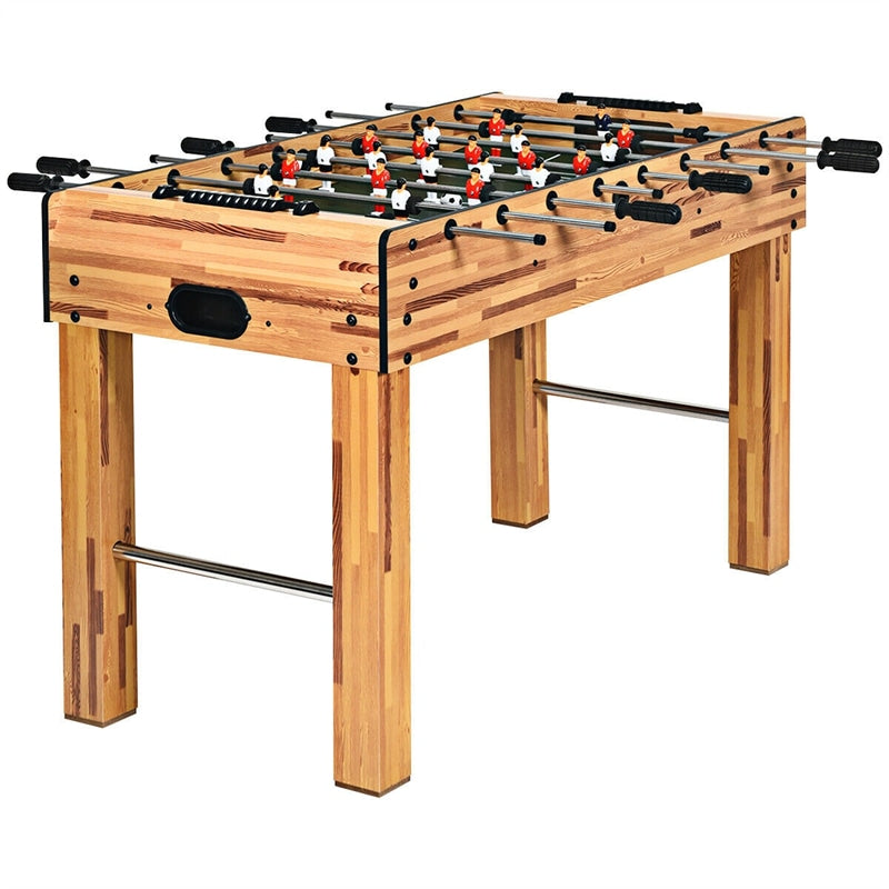 48" Foosball Table Indoor Wood Soccer Game Table with 2 Balls