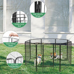 8-Panel Dog Playpen with Door, 48" Heavy Duty Metal Dog Fence Foldable Dog Exercise Pen Pet Enclosure Portable Dog Fence for Indoor Outdoor RV Camping