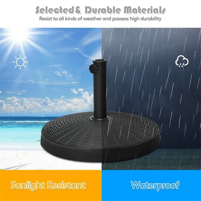 49 LBS Round Wicker Resin Patio Umbrella Base Outdoor Umbrella Stand