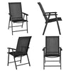 4 Pack Patio Folding Dining Chairs Outdoor Sling Chairs Metal Frame Portable Chairs with Armrests for Lawn Garden Deck Camping Beach