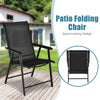 4 Pack Patio Folding Dining Chairs Outdoor Sling Chairs Metal Frame Portable Chairs with Armrests for Lawn Garden Deck Camping Beach