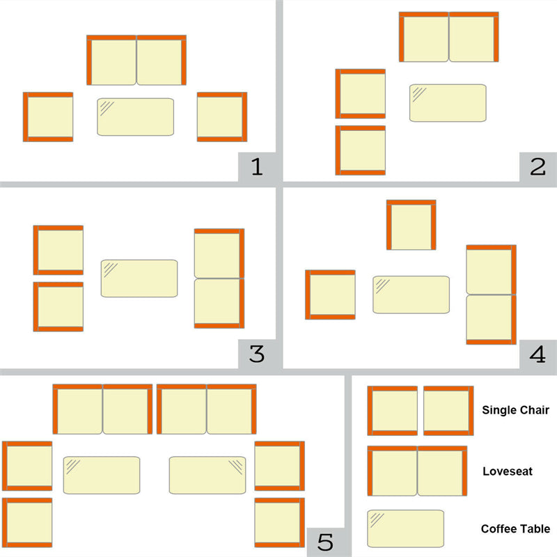 4 Pcs Rattan Patio Conversation Set Wicker Outdoor Furniture Set with Cushions & Coffee Table