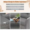 4 Piece Patio Rattan Furniture Set Garden Conversation Set Wicker Outdoor Sectional Set Lounge Sofa Ottoman with Cushions & Coffee Table