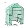 Portable Walk-in Greenhouse 2 Tiers 8 Shelves Garden Grow Tent Indoor Outdoor Weather-Proof PE Cover with Roll-Up Zipper Door & 2 Windows