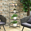 4 Tier Folding Metal Corner Plant Stand Freestanding Storage Shelf Flower Pot Holder for Patio Balcony Courtyard