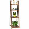 4 Tier Folding Wooden Garden Plant Stand Flower Pot Holder - Bestoutdor