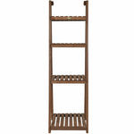 4 Tier Folding Wooden Garden Plant Stand Flower Pot Holder - Bestoutdor