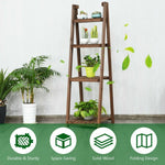 4 Tier Folding Wooden Garden Plant Stand Flower Pot Holder