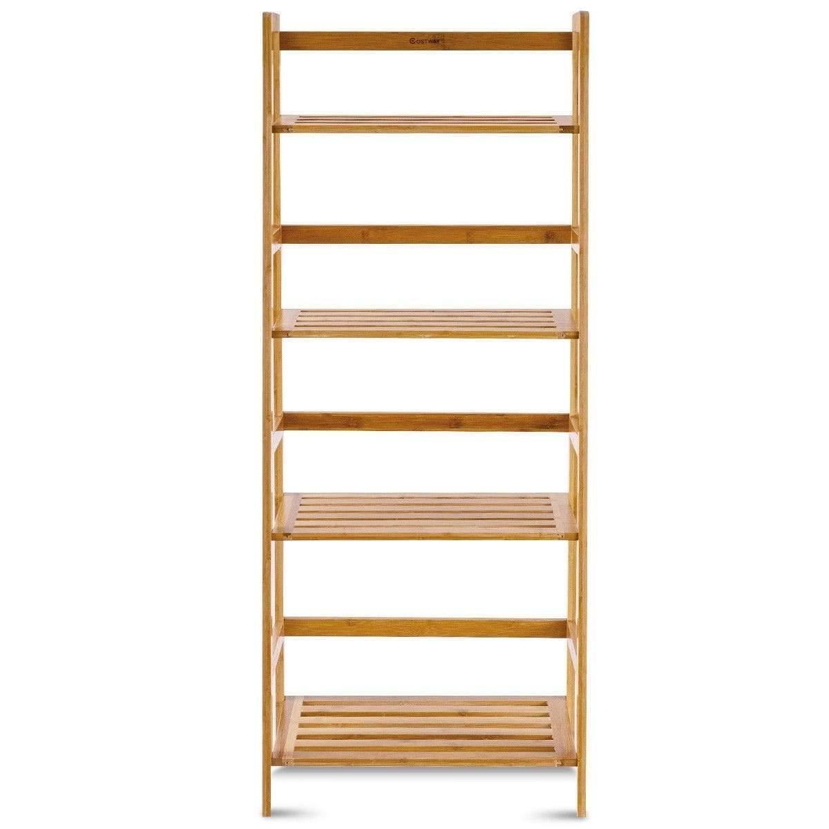 4 Tier Ladder Shelf Bamboo Plant Stand Flower Pots Rack Display Holder - Bestoutdor