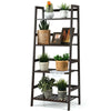 4 Tier Multifunctional Bamboo Ladder Shelf Plant Display Rack - Bestoutdor