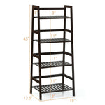 4 Tier Multifunctional Bamboo Ladder Shelf Plant Display Rack - Bestoutdor