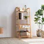 4 Tier Multifunctional Bamboo Ladder Shelf Plant Display Rack - Bestoutdor