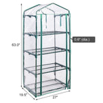 4 Tier Outdoor Portable Mini Greenhouse with Cover - Bestoutdor