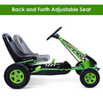 Kids Ride On Pedal Go Kart 4 Wheel Pedal Kart Off-Road Go Kart Racer Car with Adjustable Seat