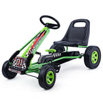 Kids Ride On Pedal Go Kart 4 Wheel Pedal Kart Off-Road Go Kart Racer Car with Adjustable Seat