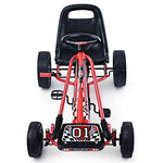 Kids Ride On Pedal Go Kart 4 Wheel Pedal Kart Off-Road Go Kart Racer Car with Adjustable Seat