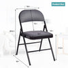 4-Pack Folding Chairs Fabric Upholstered Dining Chairs Home Office Chairs with Padded Seat & Metal Frames