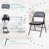 4-Pack Folding Chairs Fabric Upholstered Dining Chairs Home Office Chairs with Padded Seat & Metal Frames