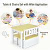 4 Piece Wooden Kids Activity Table & Chairs Set with Toy Storage Bench for Children Playroom