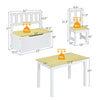 4 Piece Wooden Kids Activity Table & Chairs Set with Toy Storage Bench for Children Playroom