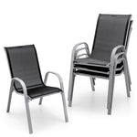 4-Pack Stackable Patio Dining Chairs All Weather Heavy Duty Outdoor Chairs with Armrests for Poolside Deck Backyard