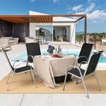 4-Pack Stackable Patio Dining Chairs All Weather Heavy Duty Outdoor Chairs with Armrests for Poolside Deck Backyard