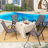 4-Pack Stackable Patio Dining Chairs All Weather Heavy Duty Outdoor Chairs with Armrests for Poolside Deck Backyard