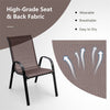 4-Pack Stackable Patio Dining Chairs All Weather Heavy Duty Outdoor Chairs with Armrests for Poolside Deck Backyard