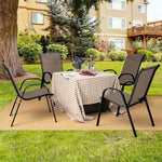 4-Pack Stackable Patio Dining Chairs All Weather Heavy Duty Outdoor Chairs with Armrests for Poolside Deck Backyard