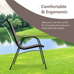 4-Pack Stackable Patio Dining Chairs All Weather Heavy Duty Outdoor Chairs with Armrests for Poolside Deck Backyard