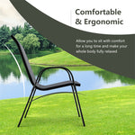 4-Pack Stackable Patio Dining Chairs All Weather Heavy Duty Outdoor Chairs with Armrests for Poolside Deck Backyard