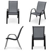 4-Pack Stackable Patio Dining Chairs All Weather Heavy Duty Outdoor Chairs with Armrests for Poolside Deck Backyard