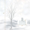 4ft PreLit Twig Christmas Tree Artificial White Birch Tree with 48 Warm White LED Lights for Indoor Party Holiday Decoration