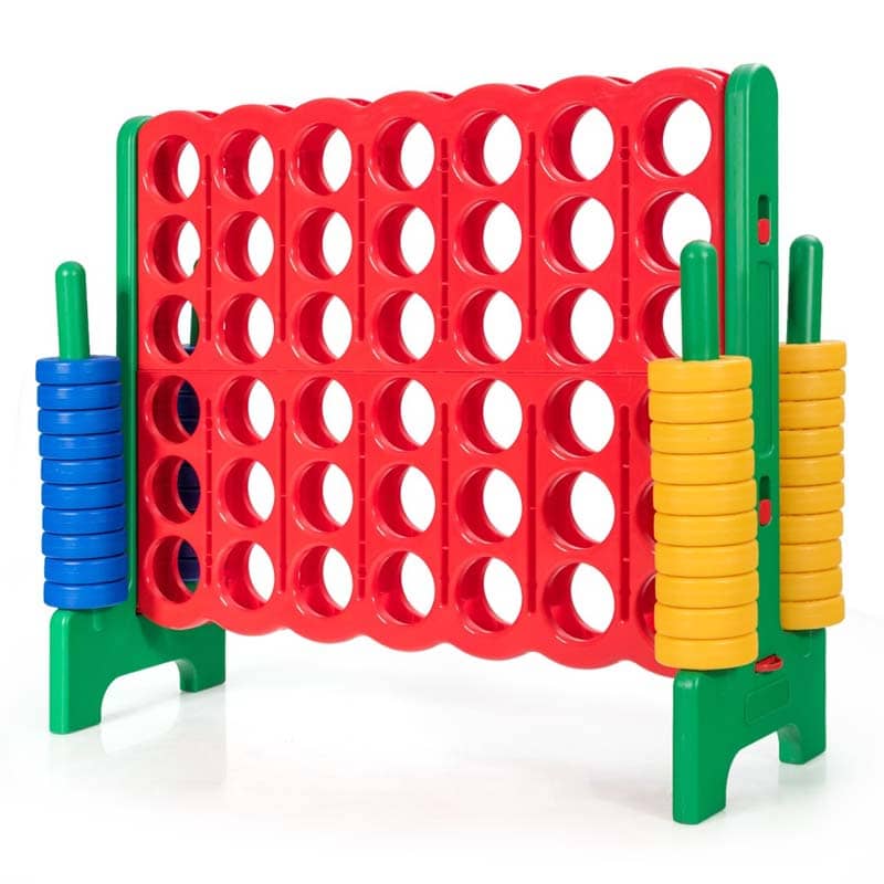 4-to-Score Giant Game Set Connect 4 Game with 42 Jumbo Rings & Quick-Release Slider