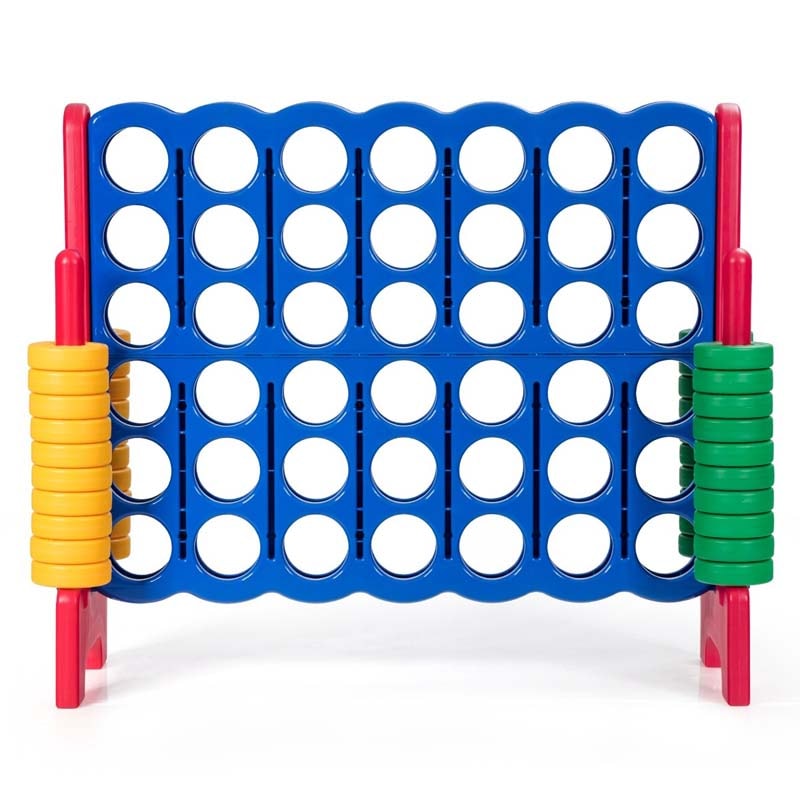 4-to-Score Giant Game Set Connect 4 Game with 42 Jumbo Rings & Quick-Release Slider