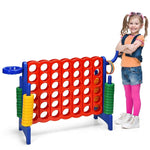 4-in-A-Row Giant Game Set 4-to-Score Lawn Game Set with Basketball Hoop