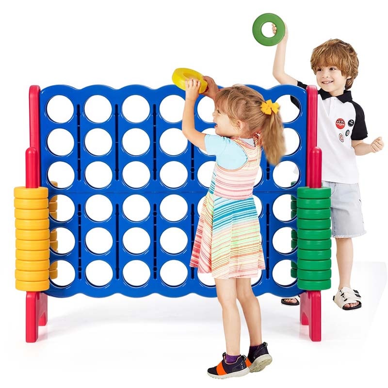 4-to-Score Giant Game Set Connect 4 Game with 42 Jumbo Rings & Quick-Release Slider