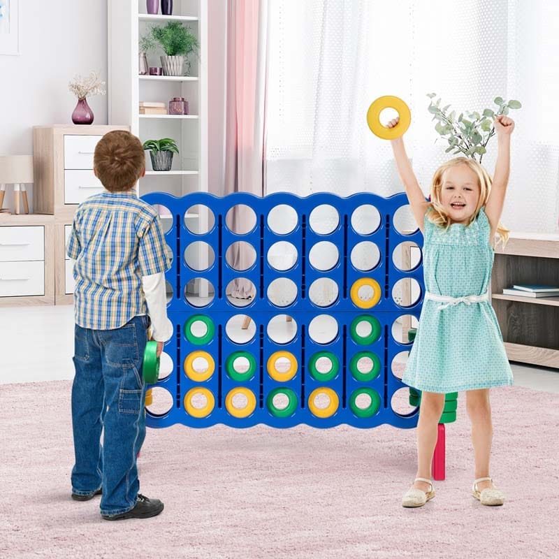 4-to-Score Giant Game Set Connect 4 Game with 42 Jumbo Rings & Quick-Release Slider