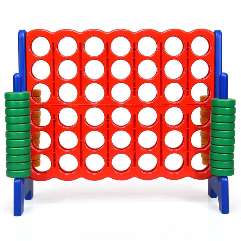 4-to-Score Giant Game Set Connect 4 Game with 42 Jumbo Rings & Quick-Release Slider