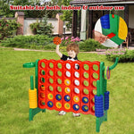 4-in-A-Row Giant Game Set 4-to-Score Lawn Game Set with Basketball Hoop