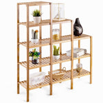 5-Tier Multifunctional Bamboo Plant Display Stand Organizer - Bestoutdor