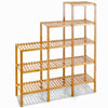 5-Tier Multifunctional Bamboo Plant Display Stand Organizer - Bestoutdor