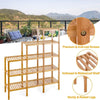 5-Tier Multifunctional Bamboo Plant Display Stand Organizer - Bestoutdor