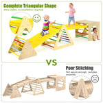 5-in-1 Kids Pikler Triangle Climber Wooden Toddler Climbing Triangle Set with 2 Sliding Ramps & Ladder