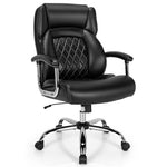 Big and Tall Office Chair 500lbs High Back Faux Leather Executive Chair with Padded Armrest, Rocking Back, Adjustable Wide Seat Desk Task Chair