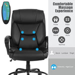 Big And Tall Office Chair 500lbs Wide Seat Faux Leather Ergonomic Massage Desk Chair High Back Adjustable Executive Computer Chair with Remote Control