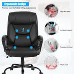 Big And Tall Office Chair 500lbs Wide Seat Faux Leather Ergonomic Massage Desk Chair High Back Adjustable Executive Computer Chair with Remote Control