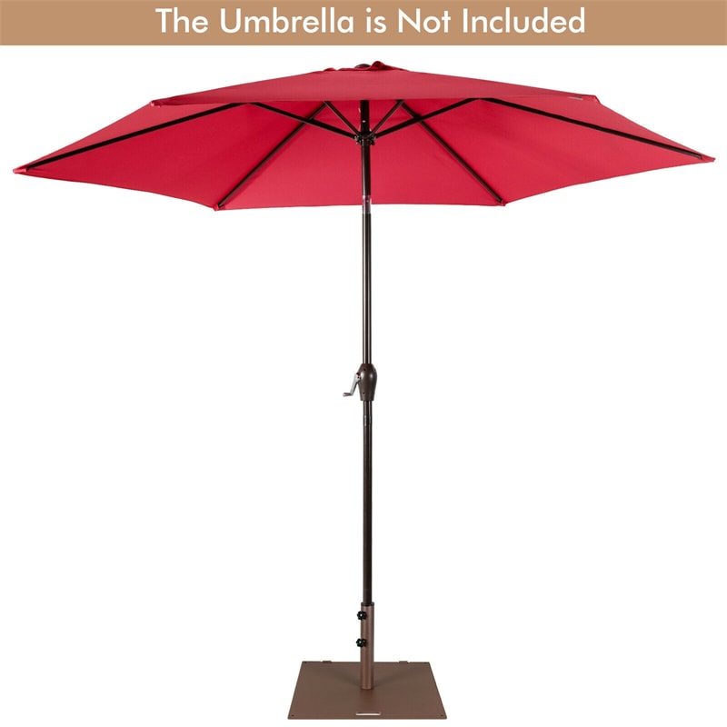 50 LBS Heavy Duty Steel Patio Umbrella Base 24 Inch Square Weighted Umbrella Base Stand with Wheels